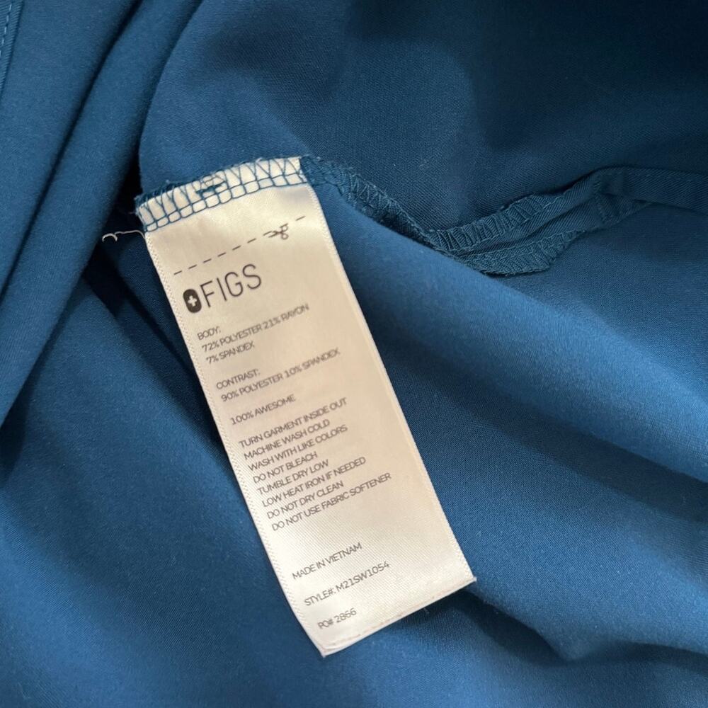 FIGS Lima Scrub Polo Blue/Green Short Sleeve Medical Top Men’s Size XL - Picture 5 of 7